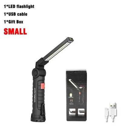 1/2/3/5Pcs Magnetic COB LED Flashlight Portable USB Rechargeable Work Light Hanging Lamp with Built-In Battery Camping Torch
