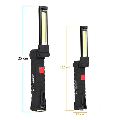 1/2/3/5Pcs Magnetic COB LED Flashlight Portable USB Rechargeable Work Light Hanging Lamp with Built-In Battery Camping Torch